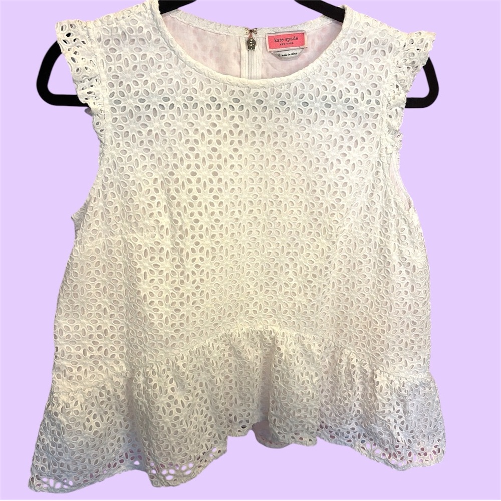 Kate Spade White Eyelet Blouse